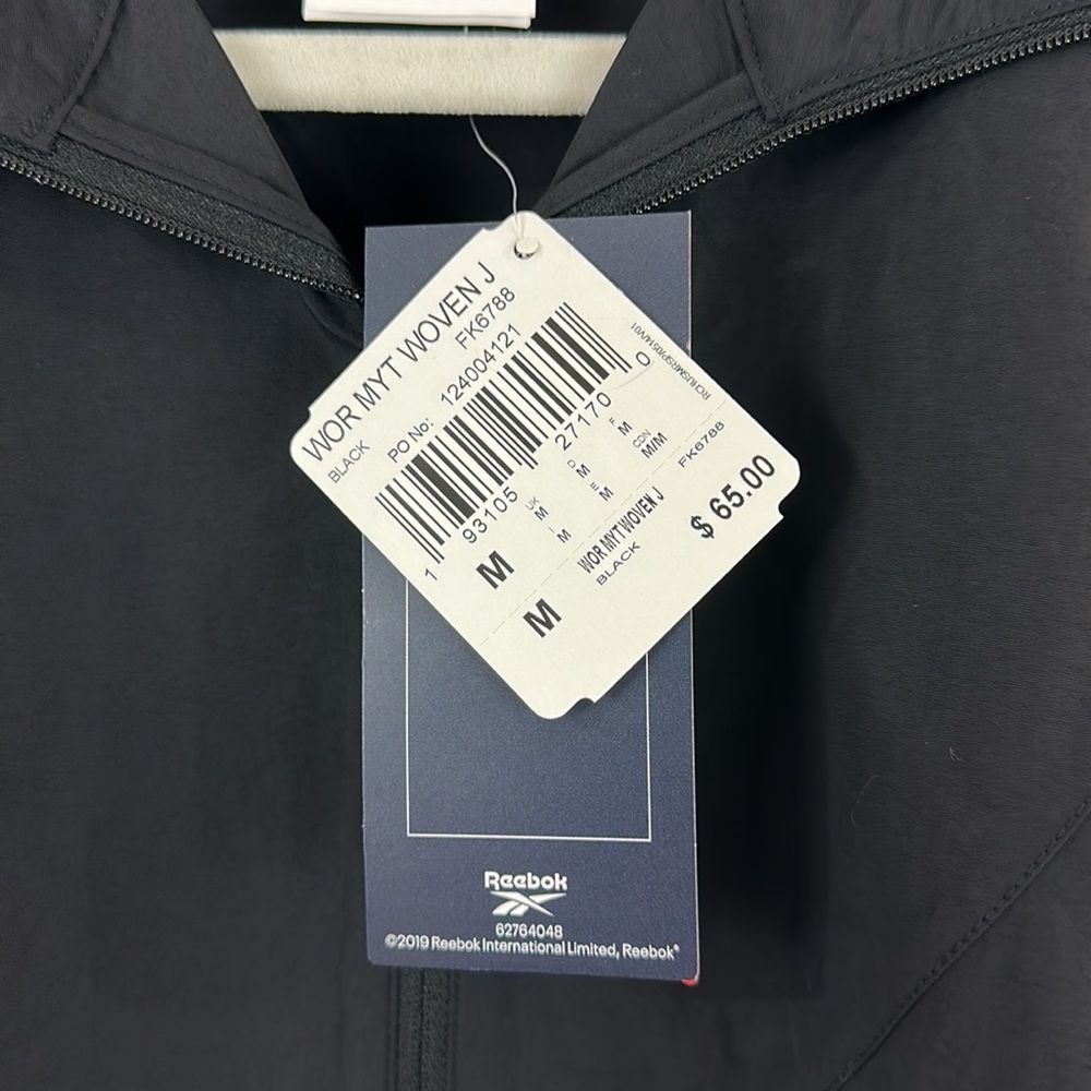 Reebok Woman’s Black Speed wick Training  Woven Jacket Elastic Waist M - Picture 6 of 10